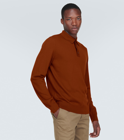 Shop Berluti Leather-trimmed Wool Sweater In Red