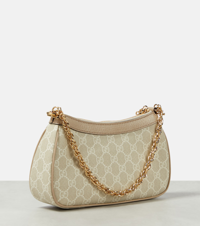 Shop Gucci Ophidia Small Gg Canvas Shoulder Bag In Beige
