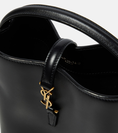 Saint Laurent Le 37 Small Leather Bucket Bag In Black