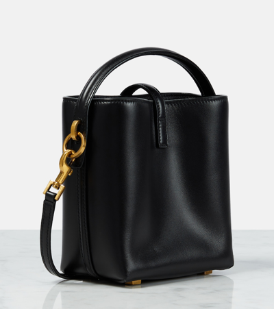 Saint Laurent Le 37 Small Leather Bucket Bag In Black