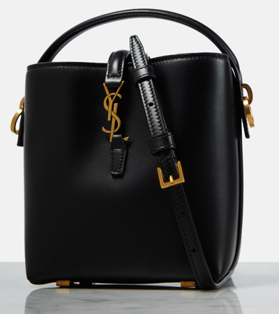 Saint Laurent Le 37 Small Leather Bucket Bag In Black