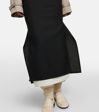 羊毛混纺铅笔半身裙