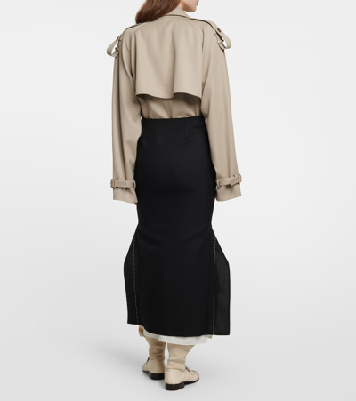 羊毛混纺铅笔半身裙