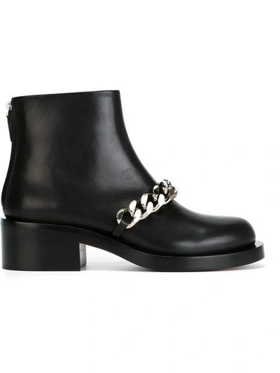 Shop Givenchy 'laura' Chain Detail Boots In Black