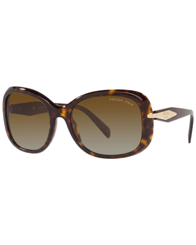 Shop Prada Women's Pr04zsf 58mm Polarized Sunglasses In Brown