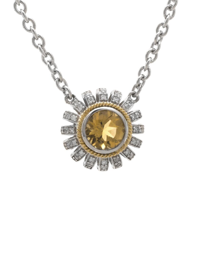 Shop Andrea Candela Lazo De Colores 18k & Silver 1.97 Ct. Tw. Diamond & Citrine Necklace