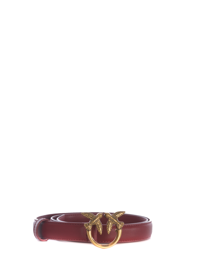 Shop Pinko Belt  "love Berry" In Rosso