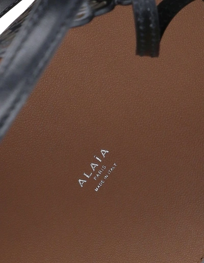 Shop Alaïa Mina 25 Tote Bag In Wave Vienne Leather In Black