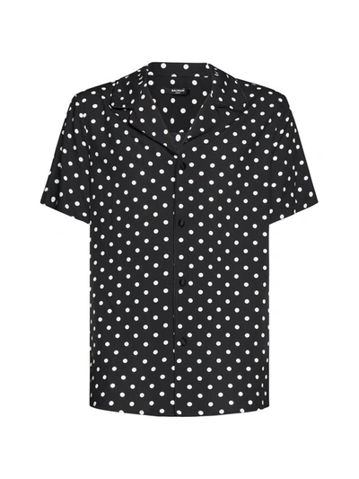 Shop Balmain Shirts In Noir Blanc