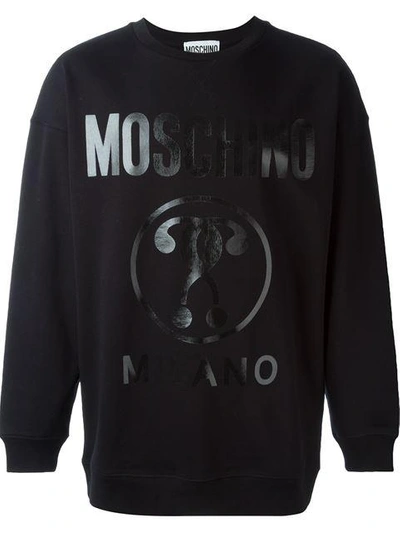 Shop Moschino Double Logo Print Sweatshirt