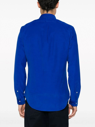 Shop Polo Ralph Lauren Corduroy Long Sleeve Sport Shirt In Blue