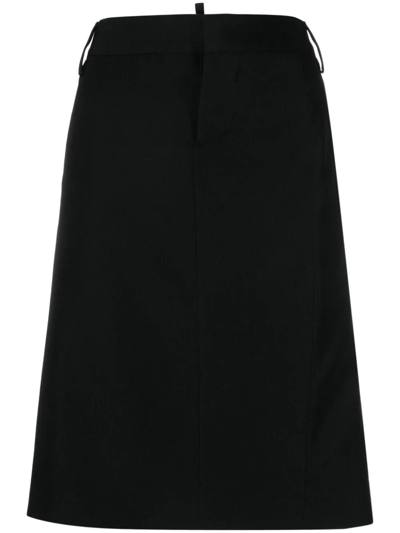 Shop Dsquared2 Deana Side Open Back Skirt In Black