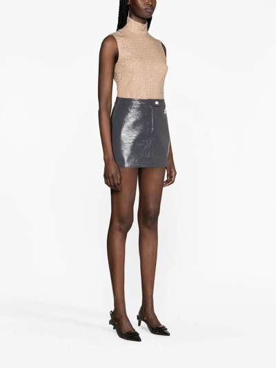 Shop Courrèges Vinyle Reedition Skirt In Grey