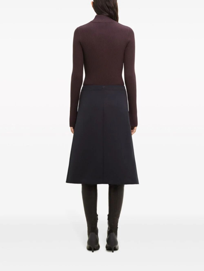 Shop Courrèges Double Pockets Crepe Skirt In Black