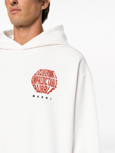 Shop Marni Sweatshirt With Hood In White