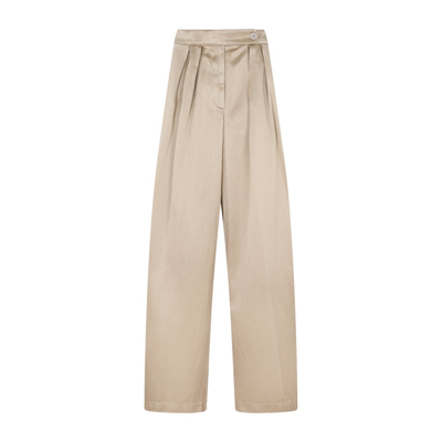 Shop Dries Van Noten Buttoned Pleated Pants In Beige