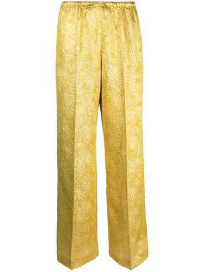 Shop Dries Van Noten Puvis Drawstring Trousers In Gold
