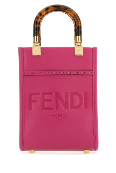 Shop Fendi Sunshine Mini Shopper Tote Bag In Pink