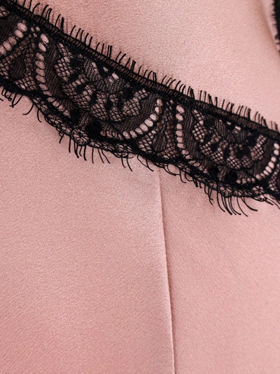 Shop Alberta Ferretti Satin Dress With Lace Profile In Pink