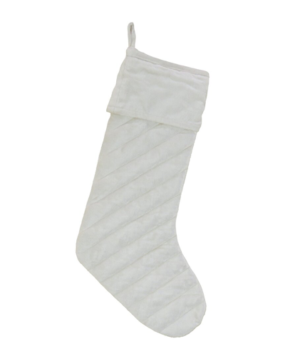Shop Hgtv 10in Quilted Stocking In Ivory
