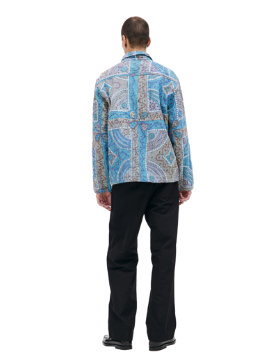 Karu Research Handcrafted Quilted Cotton Jacket In Blue
