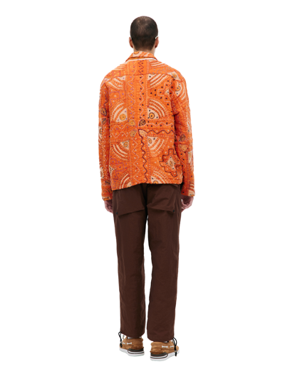 Karu Research Handcrafted Quilted Jacket In Orange