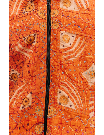 Shop Karu Research Handcrafted Quilted Jacket In Orange