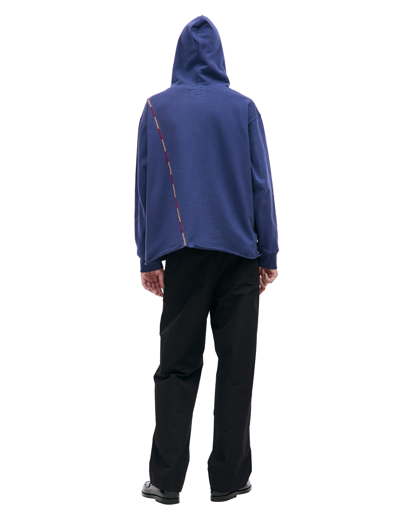 Shop Karu Research Blue Embroidered Hoodie