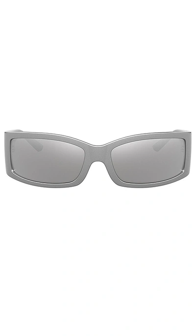 Shop Dolce & Gabbana Racer Sunglasses In Metallic Grey