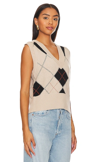 More to Come Kenny Argyle Vest in Neutral - Size M