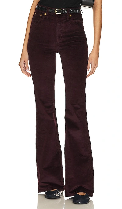 Shop Rag & Bone Casey High-rise Flare Pant In Burgundy