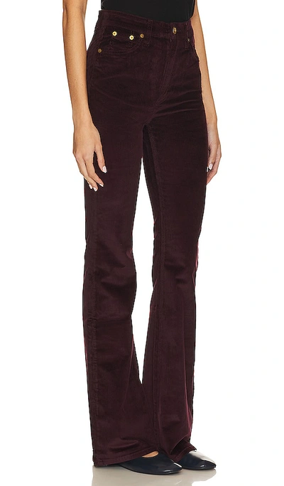 Rag & Bone Casey Corduroy High Rise Flared Pants In Burgundy