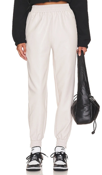 Shop Superdown Rinah Leather Jogger Pant In Cream