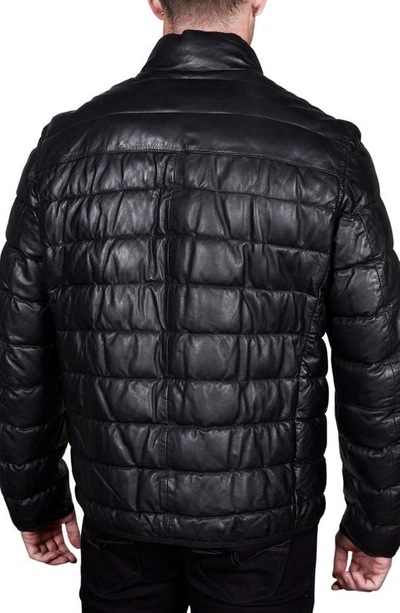 Missani Le Collezioni Reversible Leather Puffer Jacket In Black/ Red