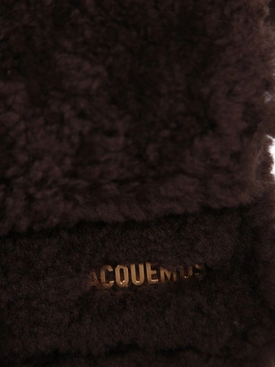 Shop Jacquemus Brown Lambfur Bag