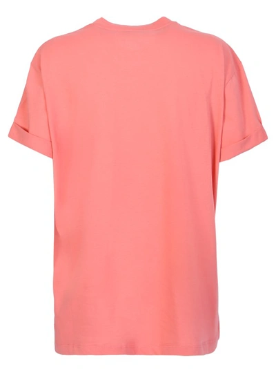 Stella Mccartney Embroidered Detail Crewneck T-shirt With Short Sleeves In Pink