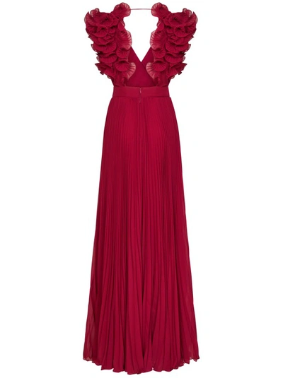 Shop Elie Saab Long Sangria-colored Dress In Red