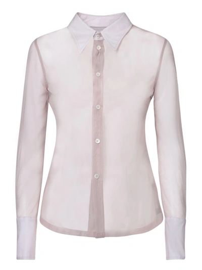 Shop Mm6 Maison Margiela Pink Avant-garde Shirt In White