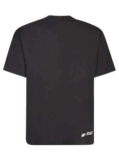 Shop Moncler Black Cotton T-shirt With Front Logo Print
