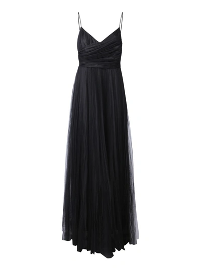 Shop Fabiana Filippi Black Pleated Tulle Dress