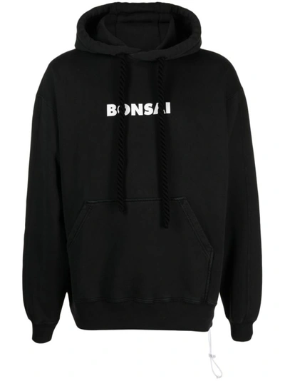 Shop Bonsai Black Boxy-fit Cotton Hoodie