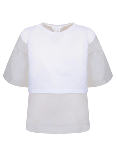 Shop Fabiana Filippi White Cotton Jersey Fabric T-shirt