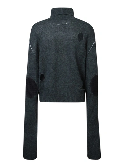Mm6 Maison Margiela Grey Knit Turtleneck Pullover In Black
