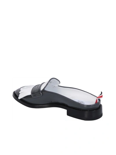 Shop Thom Browne Grey Ballerina Flats