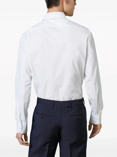 Shop Gucci Gg Logo Cotton Shirt In White