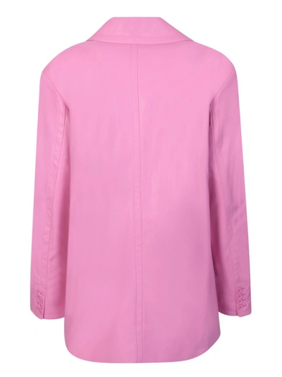 Stand Studio Resort Single-breasted Suede Blazer In Pink