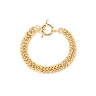 Shop Big Metal Molly Curb Chain Bracelet In Gold