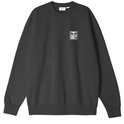Shop Obey Eyes Icon Crewneck Sweatshirt In Black