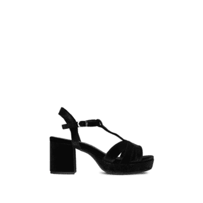 Shop Esska Charlie Velvet Heels In Black