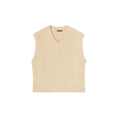 Shop Skatie Short Pearl Knitted Vest In Clay